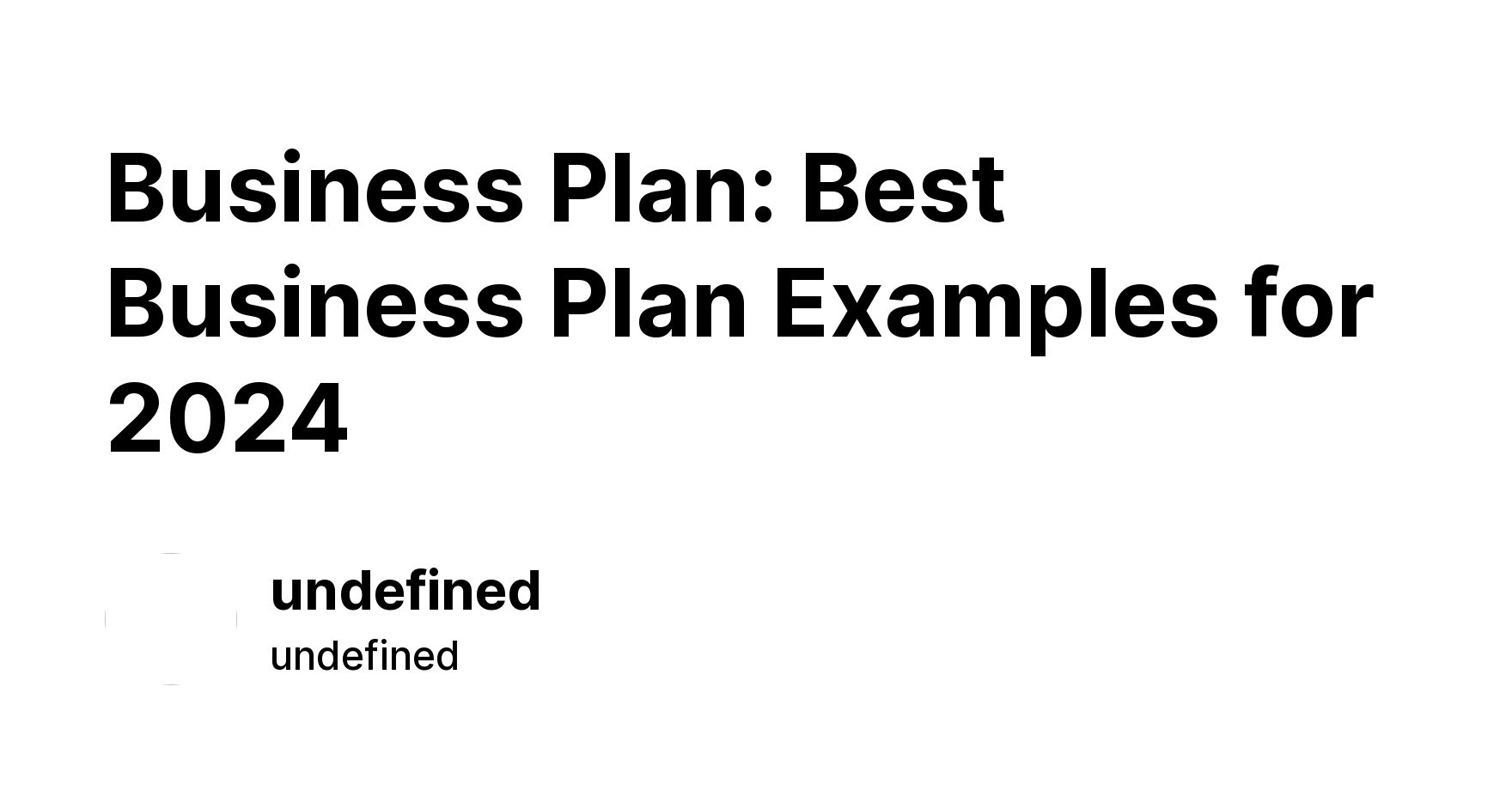 Business Plan Best Business Plan Examples for 2024 ikas
